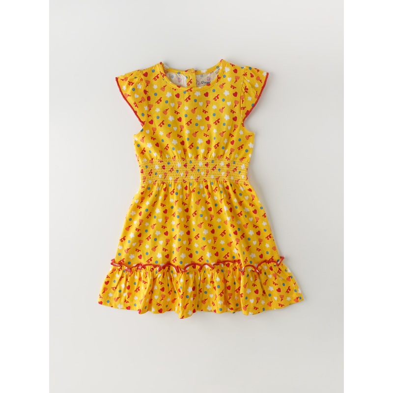 Popees Short Sleeve Printed Frock (1-8 Years) for Baby Girls 1-2 YEAR