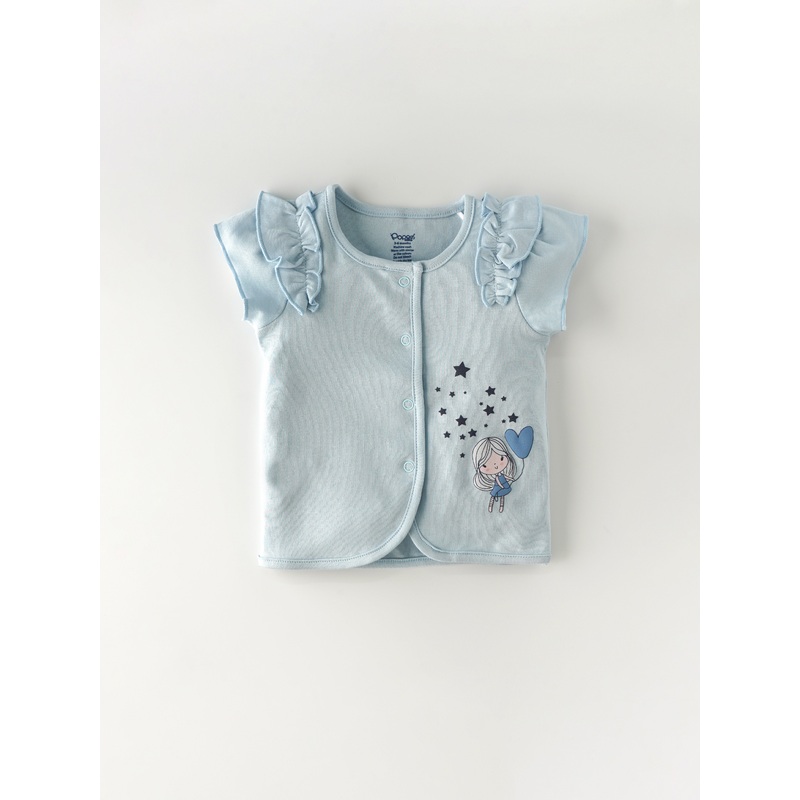Popees Short Sleeve Printed Front Open Jhabla Top (336Months) for Baby Girls 3-6 M