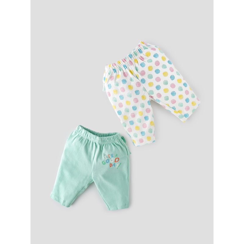 Popees Skin-friendly & Comfy Pants (0-9 Months) for Newborn Girls – Pack of 2 0-1 M