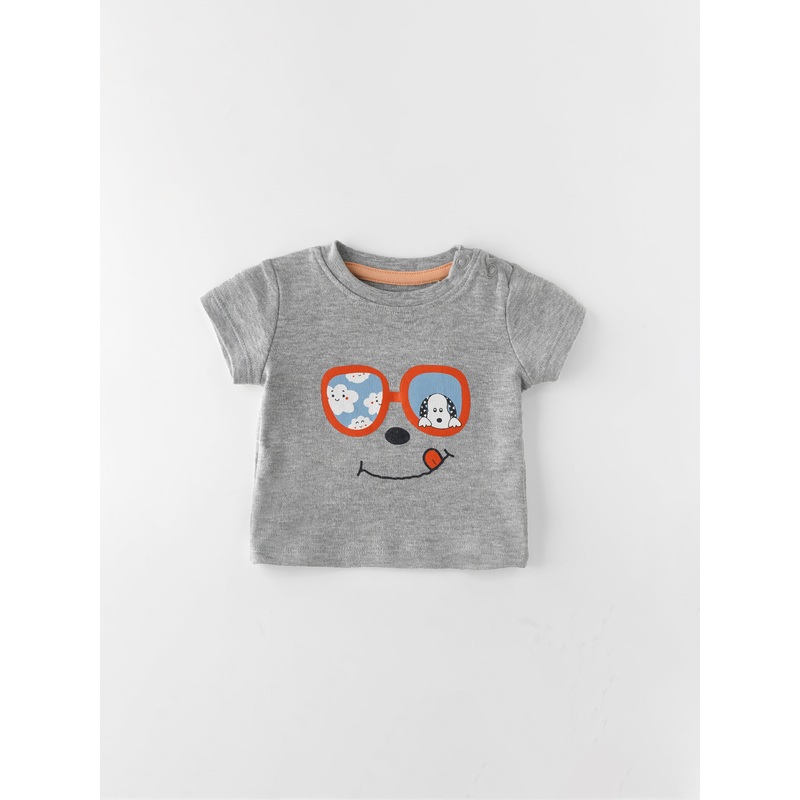 Popees Skin-friendly & Comfy T-Shirt (0-9 Months) for Boys 0-1 M