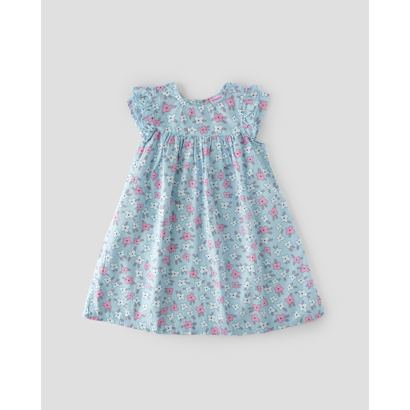Popees Stylish Floral Frock with Ruffle Sleeves (1-8 Years) for Girls 1-2 YEAR