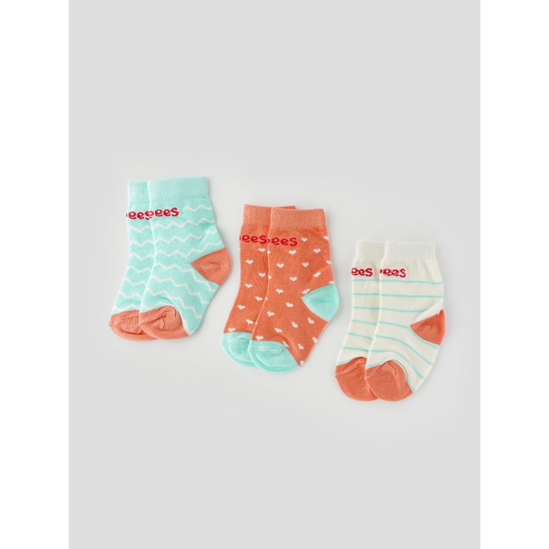 Popees Trendy & Comfy Socks (6M-4Y) for Girls – Pack of 3 6-12 M