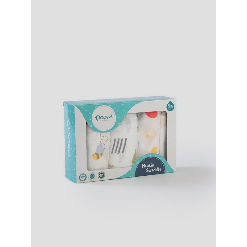 Popees Comfy & Skin-Friendly Muslin Swaddle Wraps for Newborn Babies  Ultra-Soft, Breathable & Gentle on Babys Skin Other