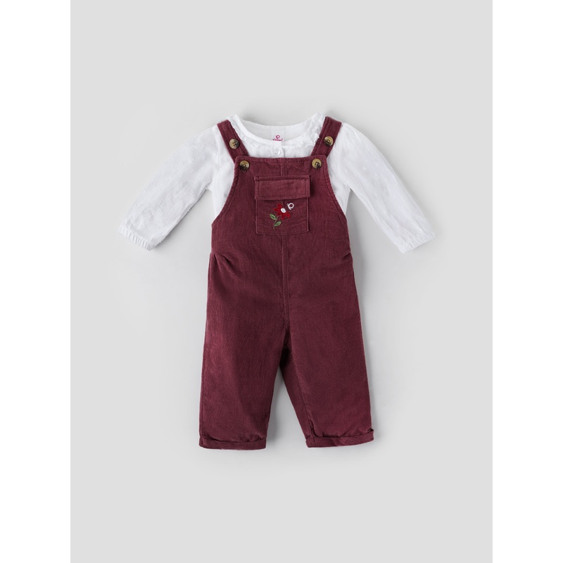 Popees Comfy & Trendy Dungaree Party Wear Set (3-24 Months) for Girls 3-6 M