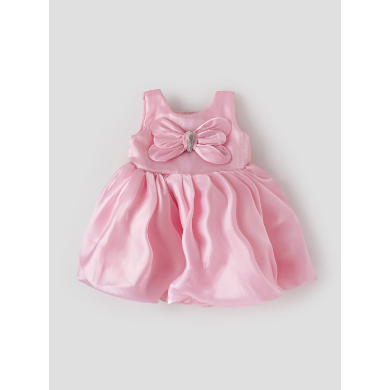Popees Elegant Satin Frock Set (6-12 Months) for Baby Girls 6-9 M