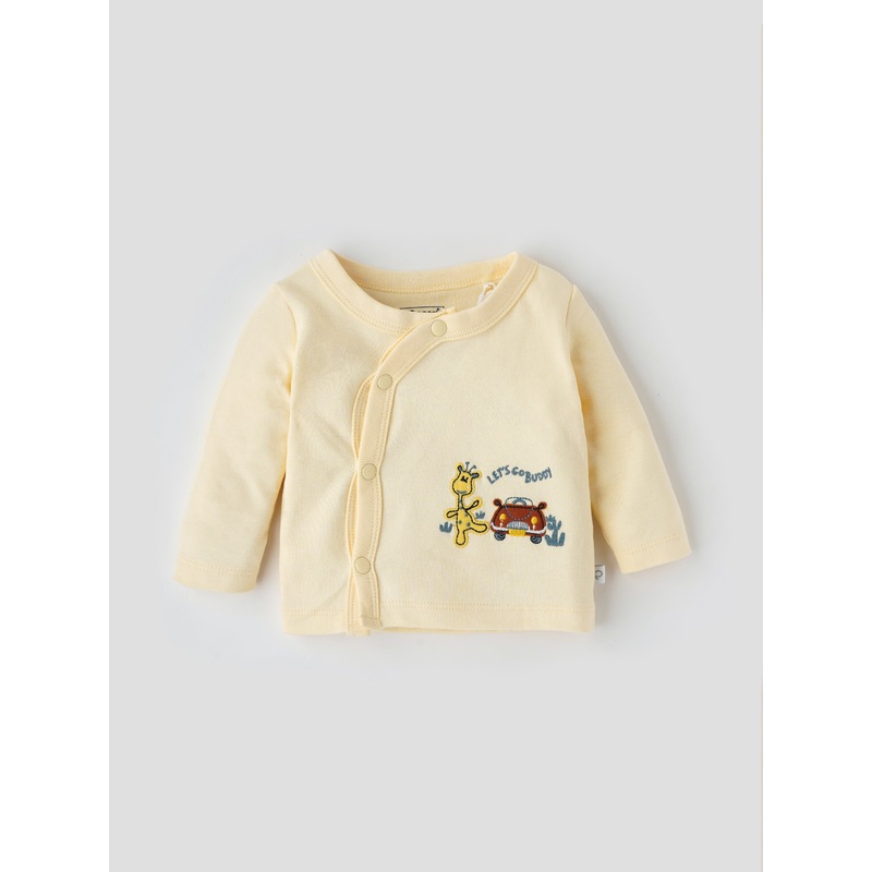 Popees Embroidered Front Button Jhabla Top (06 Months) for Newborn Baby Tiny baby