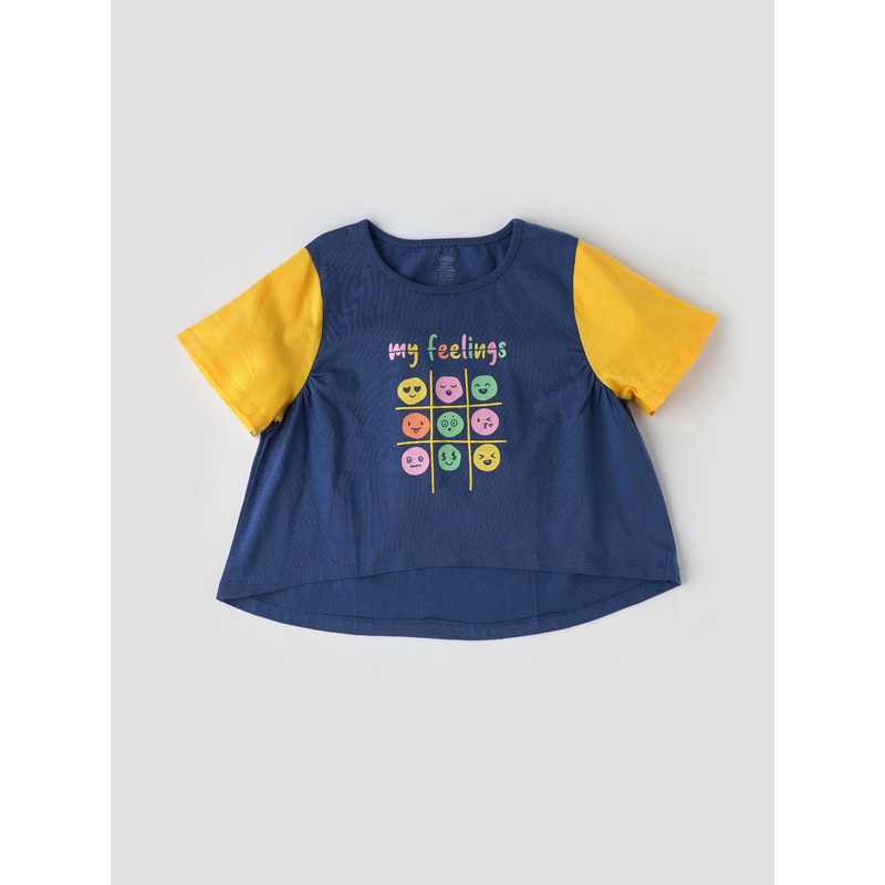 Popees Half Sleeve Front Printed (18 Years) Fashionable Cropped Top for Girls 1-2 Years