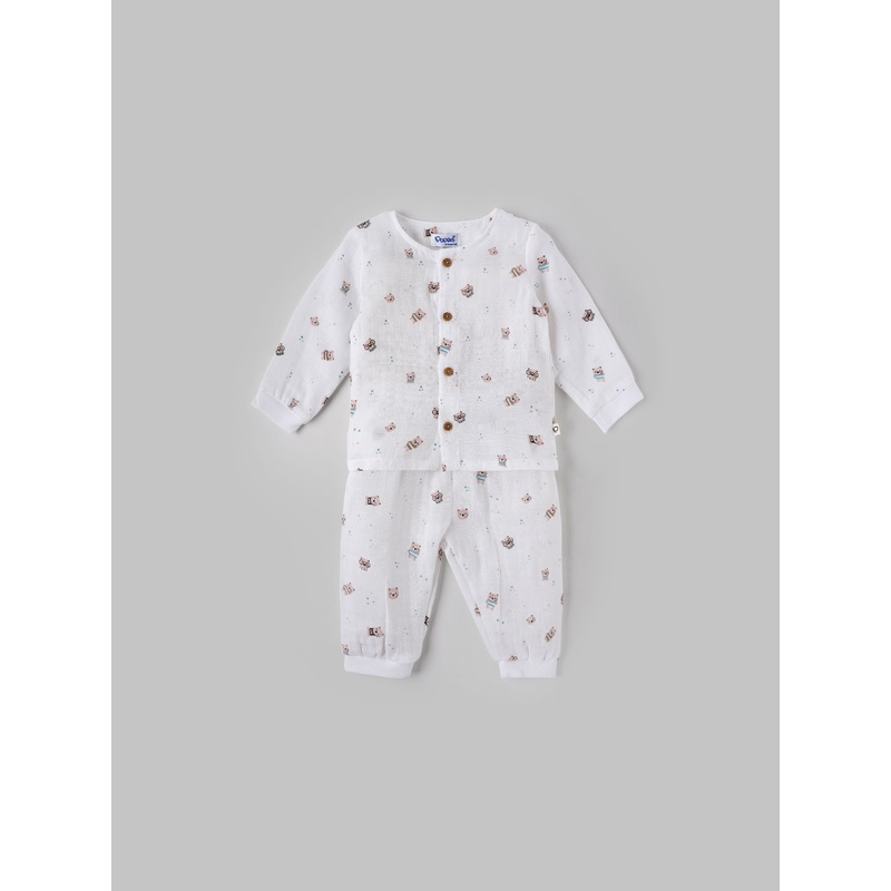 Popees Newborn Sleepwear Set (324 Months)  Soft Muslin & Gentle on Skin 3-6 M