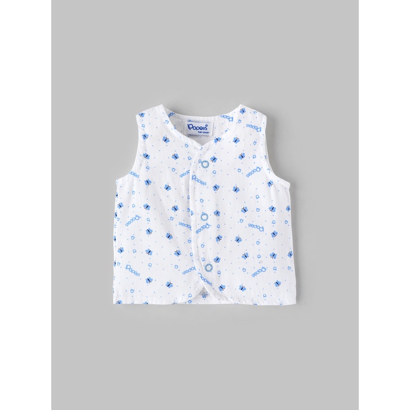 Popees Printed Front Open Sleeveless Jhabla (06 Months) for Babies TB