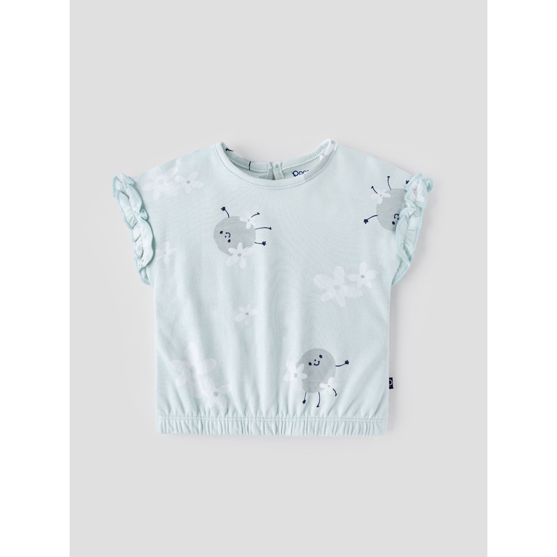 Popees Printed Short Sleeve (336 Months) Soft & Stretchy Top for Baby Girls 3-6 M