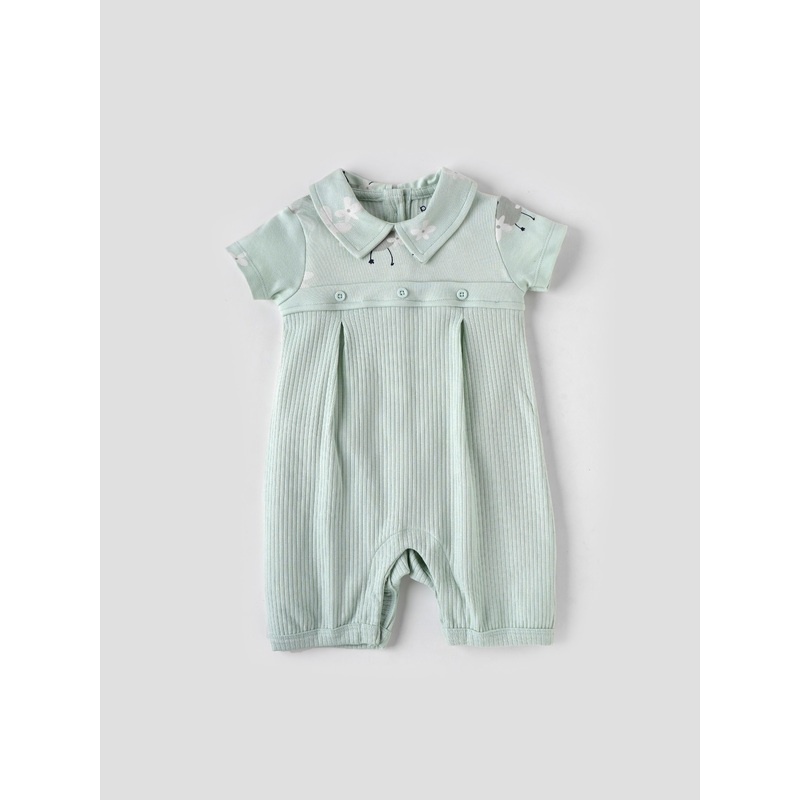 Popees Short Sleeve Back Half Open Designed Collar Romper (3-18 Months) for Newborn Girls 3-6 M