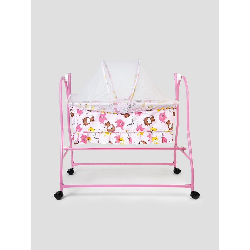 Popees Super comfortable Baby Cradle with Mosquito Net protection Pink