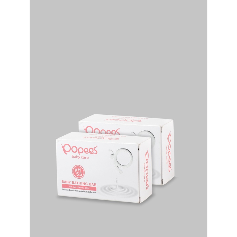 Popees Ultra-gentle Dermatologist Recommended Baby Bathing Bar with pH 5.5 – Pack of 2 100