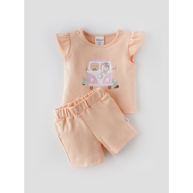 Chic & Skin-friendly Coordinated Set for Newborn Girls 0-1 M