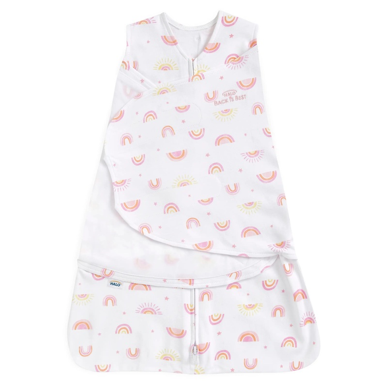 Cotton Swaddle Sleep Sack 1.5 TOG Sunshine Rainbows NB