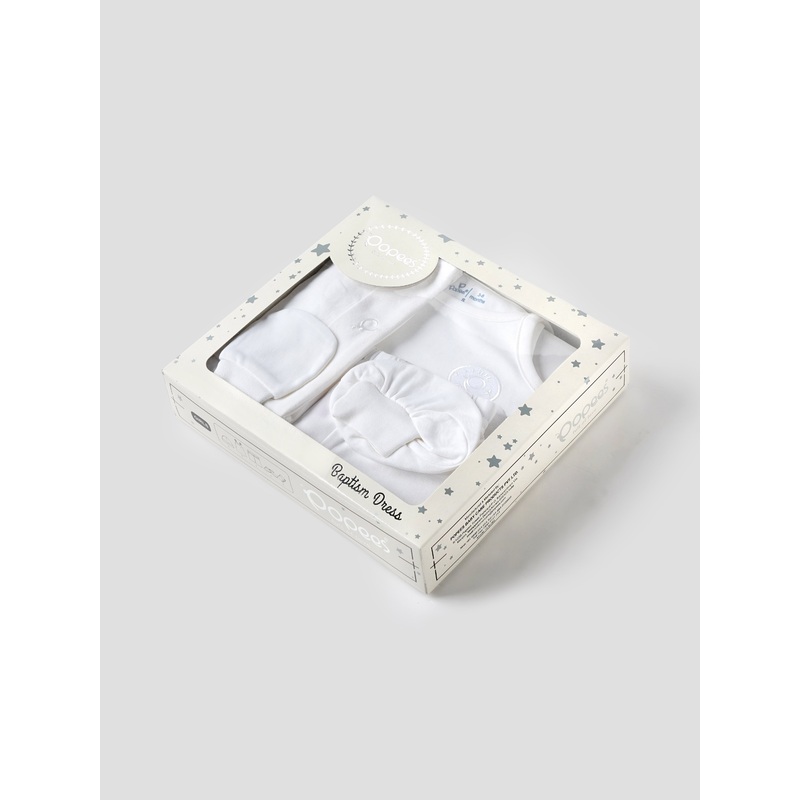 Popees 5-Piece Cotton Baptism Set for Newborn Baby Girls 3-6 M