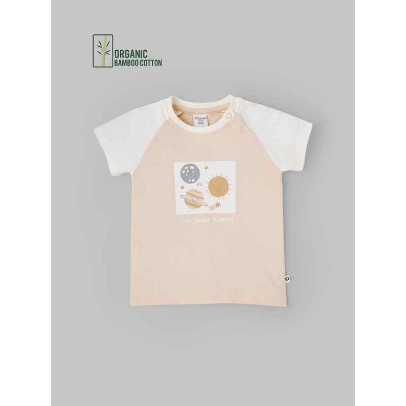 Popees Boys Half-Sleeve Shoulder Open T-Shirt (3-36 Months) Made of Organic Bamboo Cotton Fabric 3-6 M