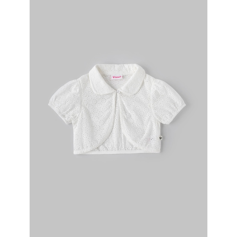 Popees Elegant White Eyelet Embroidered Jacket (3-36 Months) for Baby Girls 3-6 M