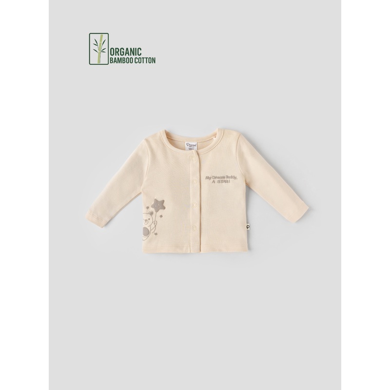 Popees Girls Full Sleeve Front Open Jhabla Top (0-6 Months) Made of Organic Bamboo Cotton Fabric TINY BABY