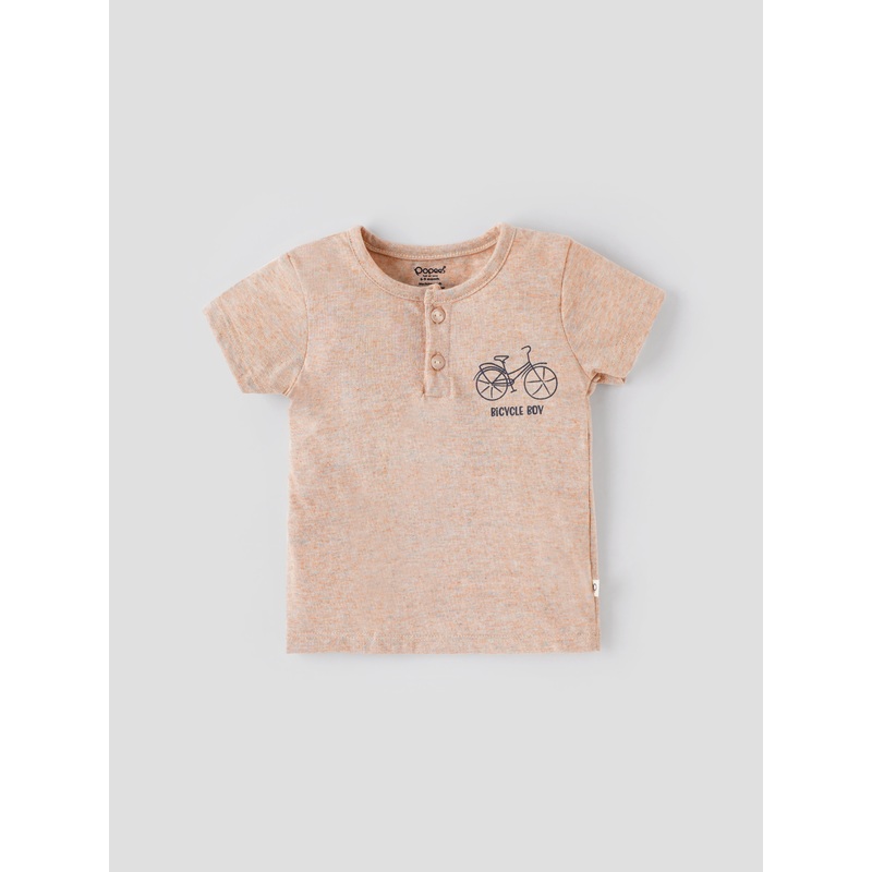 Popees Half Sleeve Bicycle Print Henley T-shirt (09 Months) for Boys 0-1 M