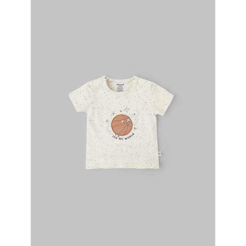 Popees Half-Sleeve T-Shirt with Chest Print (09 Months) for Baby Boys 0-1 M