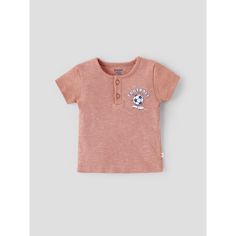 Popees Half Sleeve T-shirt with Football Print (0-9 Months) for Boys 0-1 M