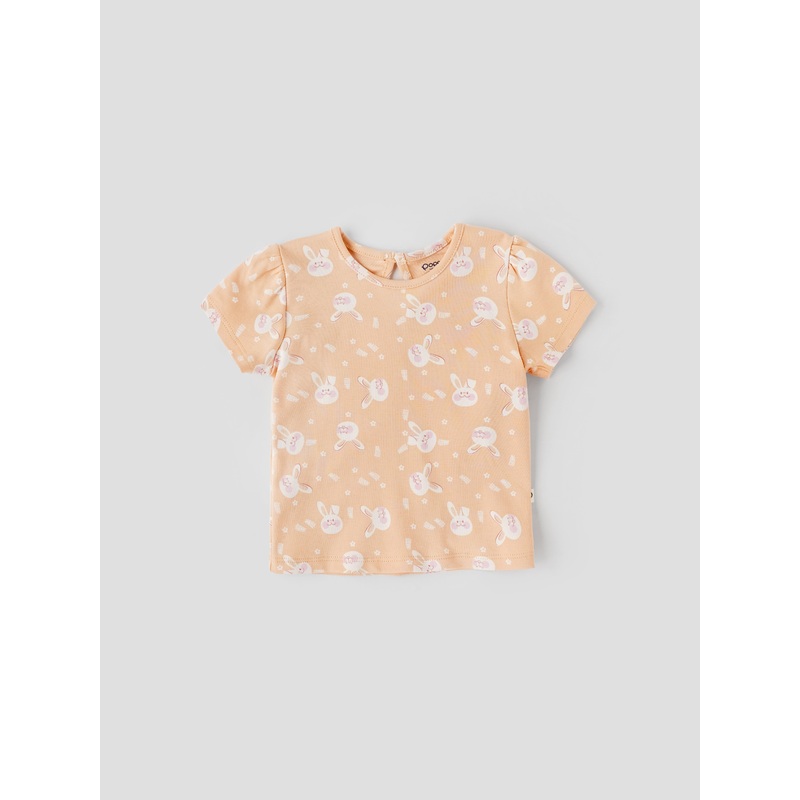 Popees Printed Short Sleeve (09 Months) Top for Baby Girls 0-1 M