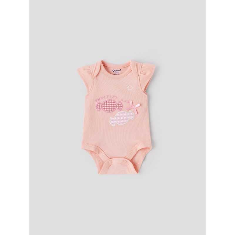 Popees Short Sleeve Bodysuit (0-6 Months) for Newborn Girls TINY BABY
