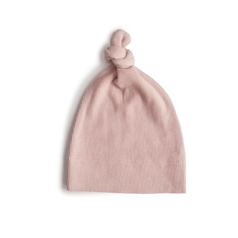 Ribbed Baby Beannie Blush
