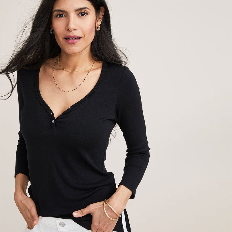 The Rib Nursing Henley Black 0
