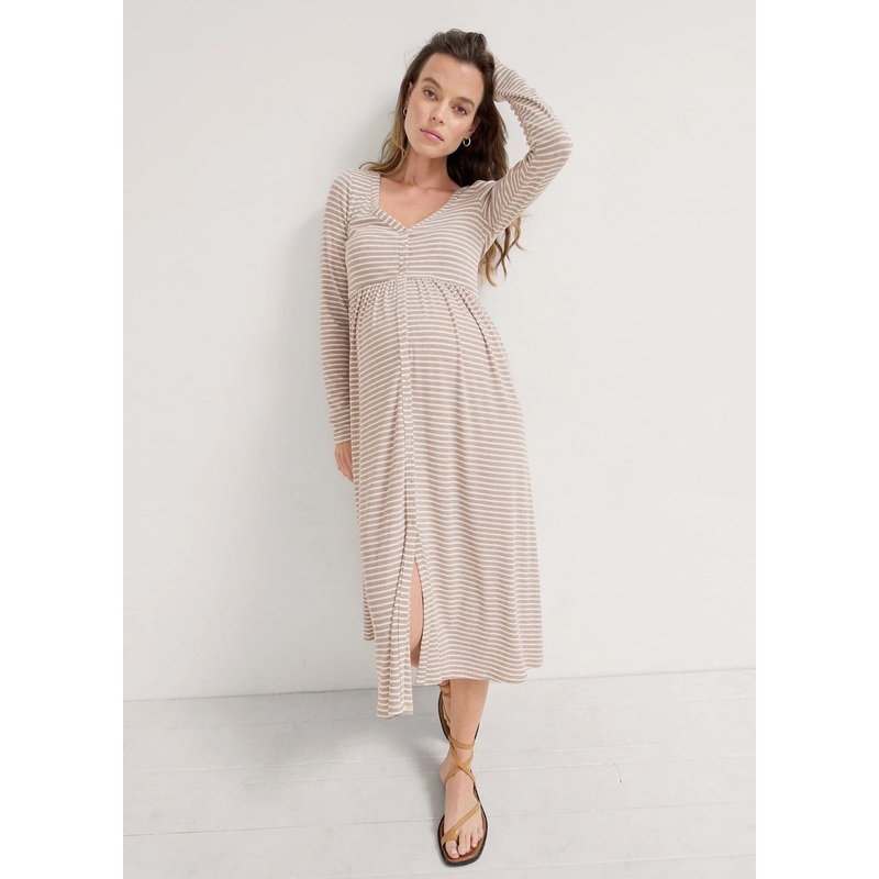 The Softest Rib Nursing Maxi Dress Black 0