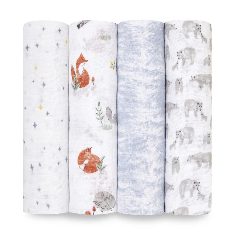 Cotton Muslin Swaddle – 4 Pack Naturally