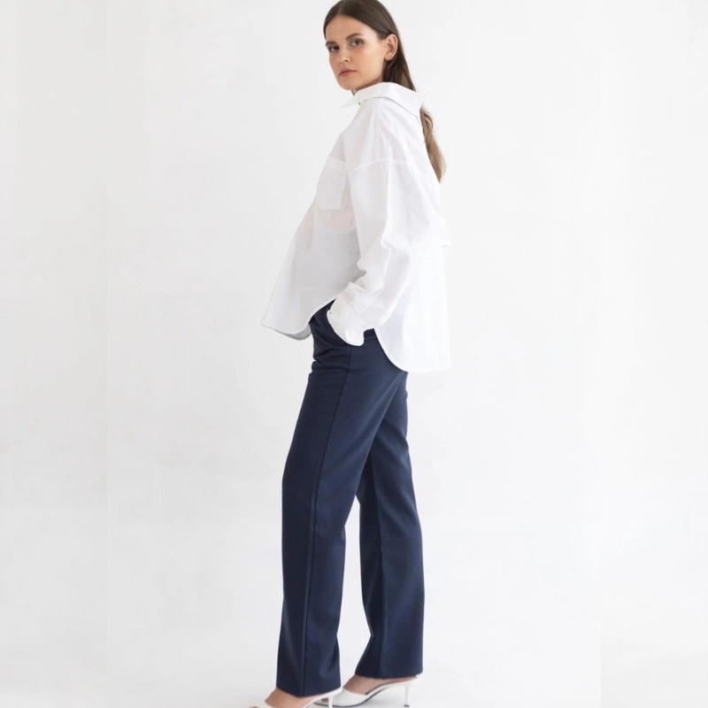 Emma Overbelly Straight Pants Navy 6