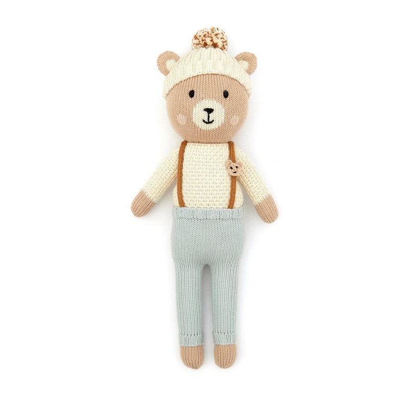 Handmade Animal Doll Arthur the Bear Light Blue
