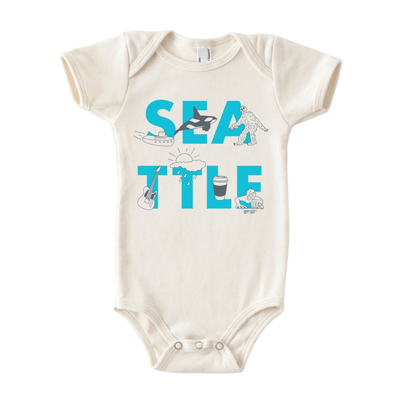 Maptote Seattle Onesie Seattle Icons 3-6m