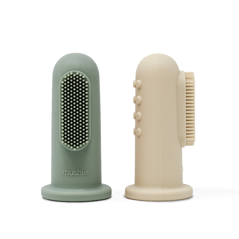 Mushie Silicone Finger Toothbrush Blue Sand