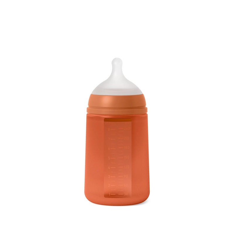 Suavinex Color Essence 8oz Silicone Bottle, Medium Flow Green Medium Flow