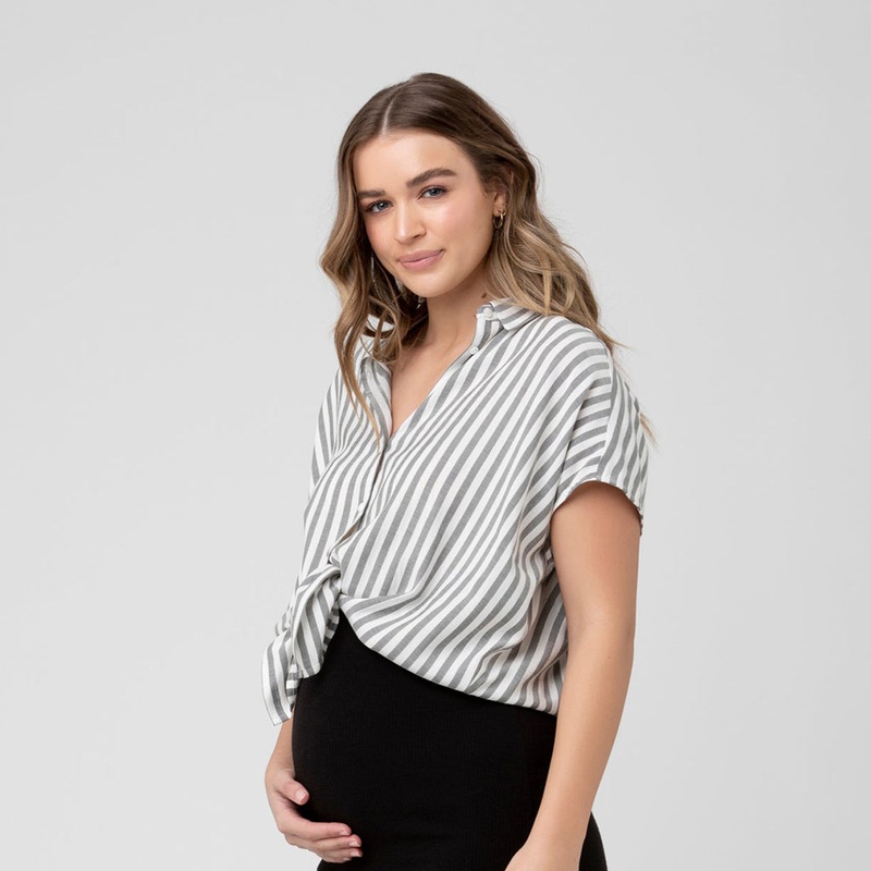 Ada Relaxed Shirt Black White XS