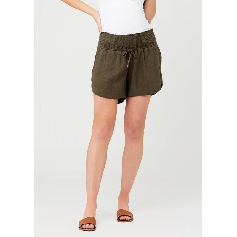 Byron Shirred Maternity Short Olive XS