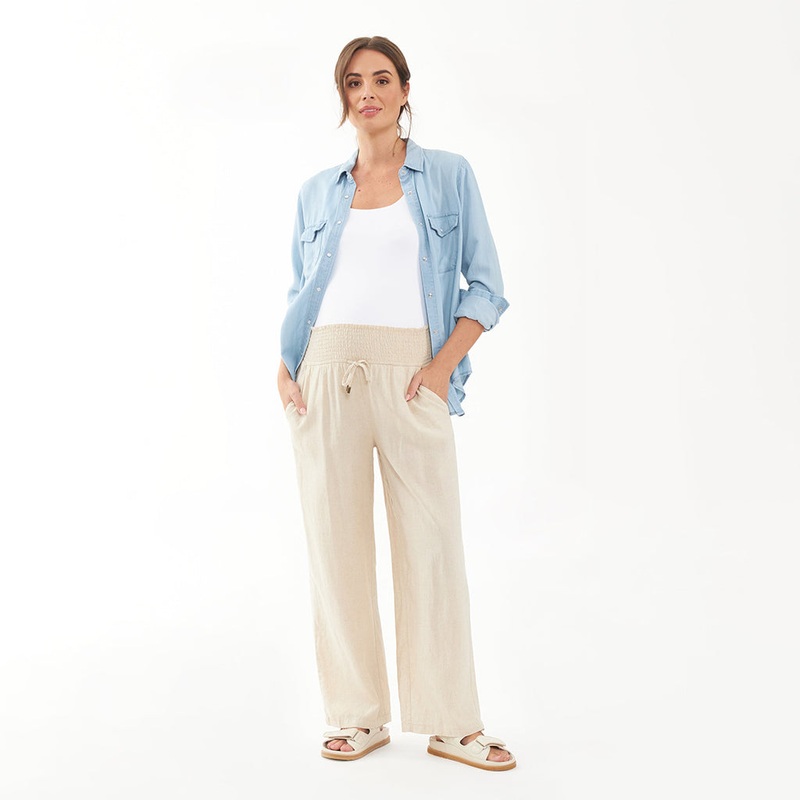Indi Wide Leg Pant Natural XS