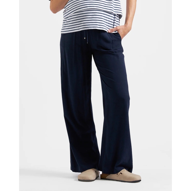 Marlow Shirred Pant White Navy S