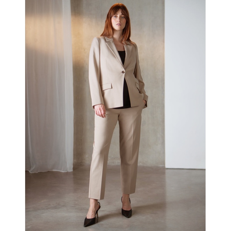 Nailah | Tapered Maternity Work Trouser Sand 4
