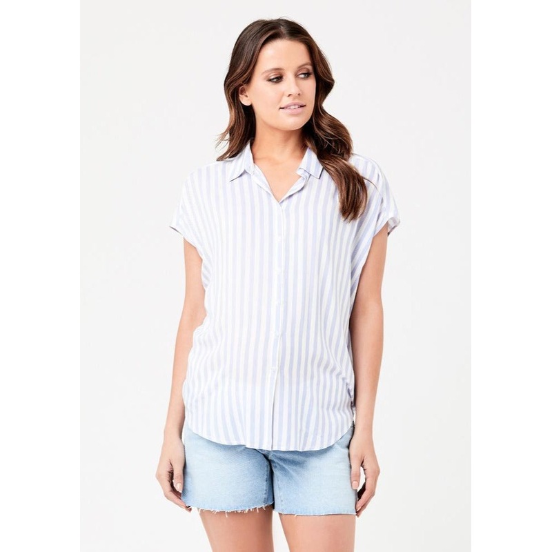 Quinn Relaxed Shirt Blue/White XS