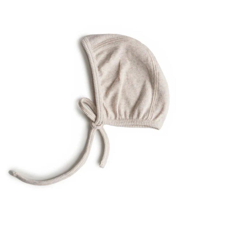 Ribbed Baby Bonnet Beige Melange
