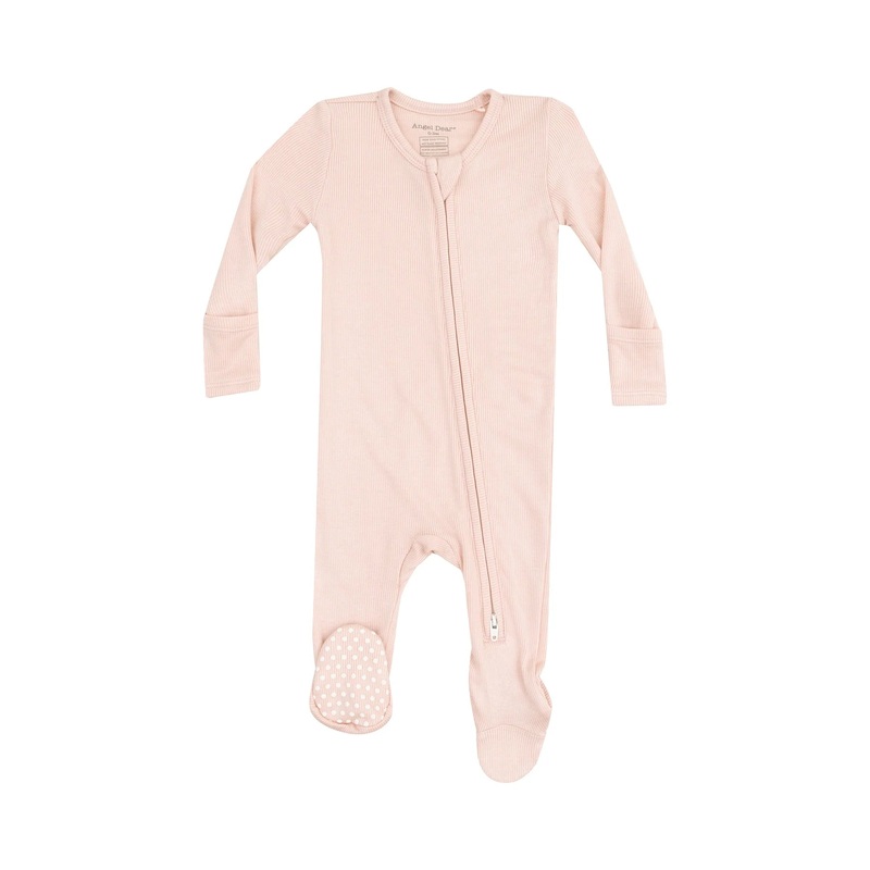 2 Way Zipper Footie Rose Smoke NB