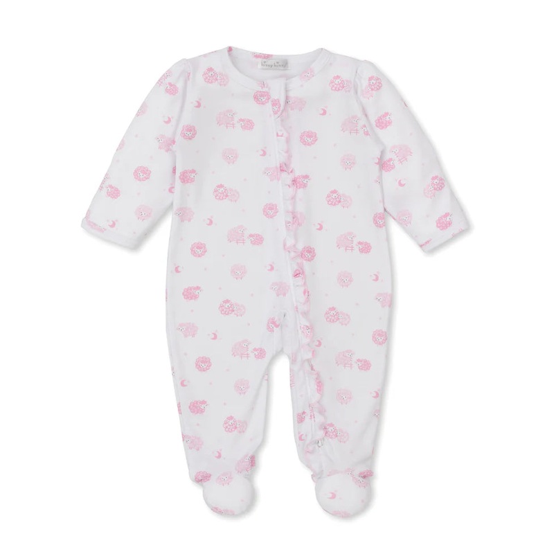 Baa Baa Baby Sheep Zip Footie Pink NB