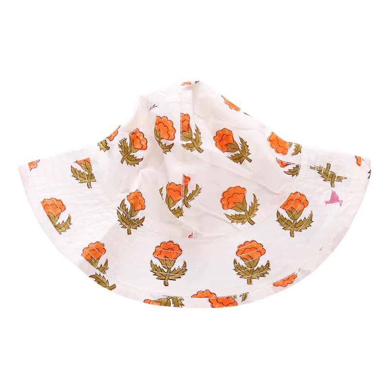 Baby Girls Sun Hat Small Orange Bud 3/6M