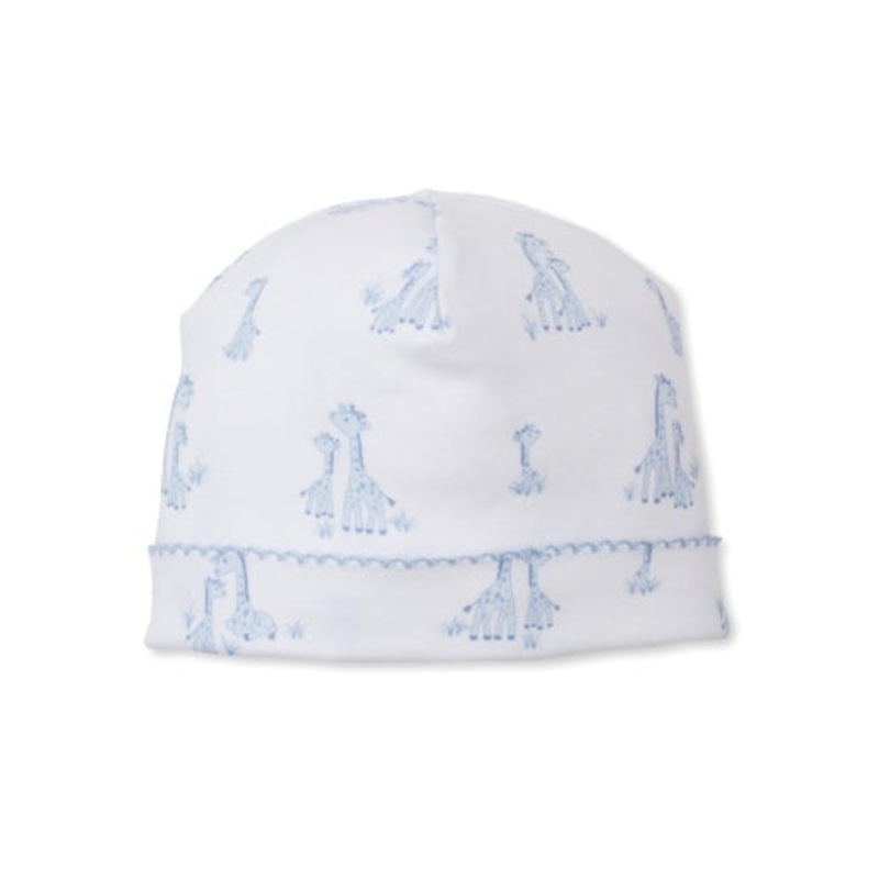 Giraffe Grace Print Hat Light Blue NB