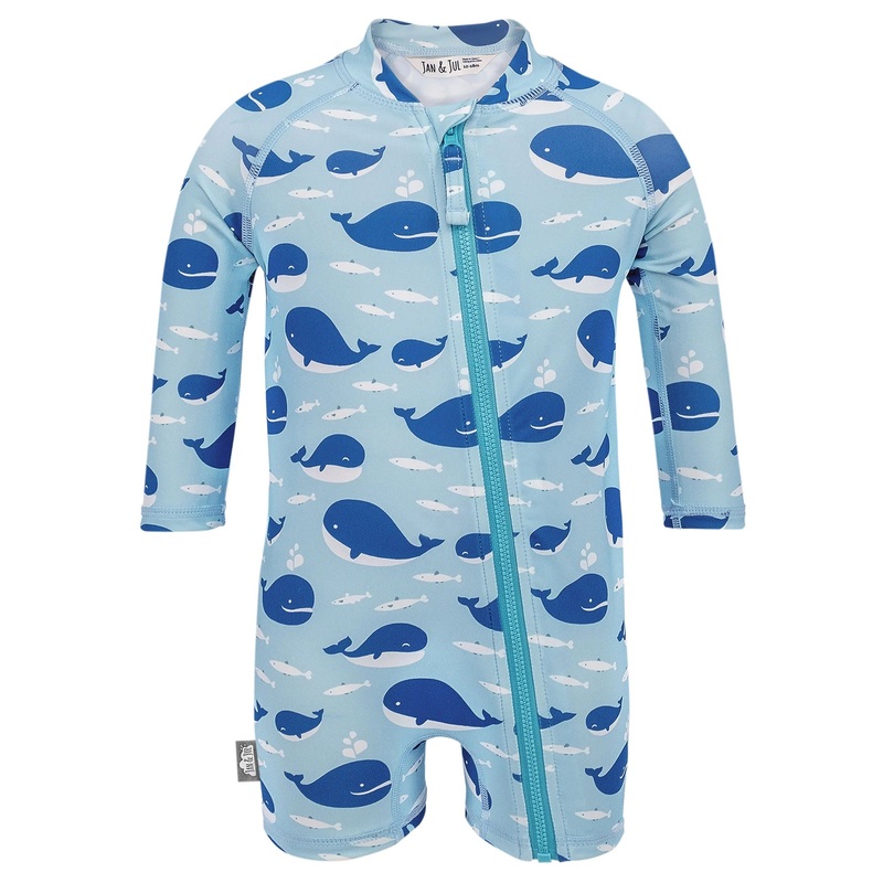 Kids One Piece UV Sun Suit Blue Whale 6-12M