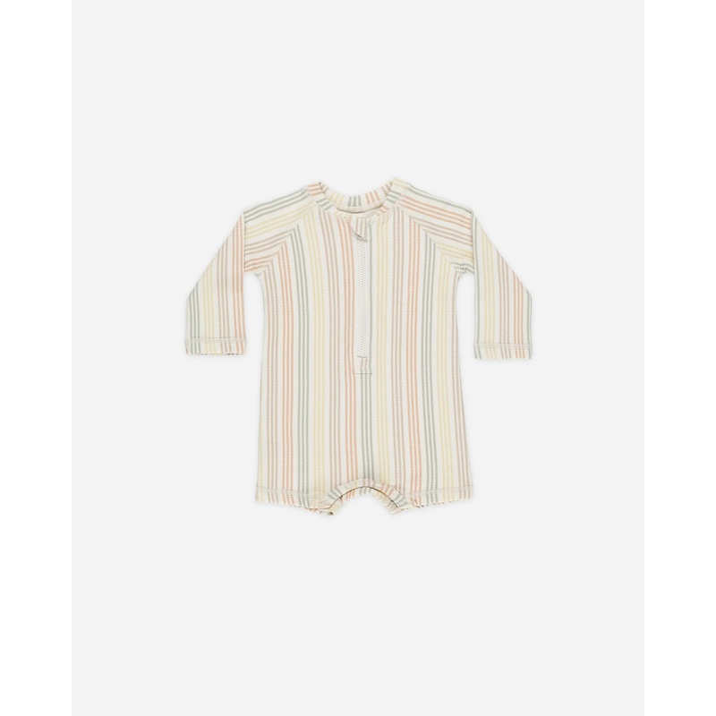 Long Sleeve One-Piece Rashguard Oat Check 0-3M
